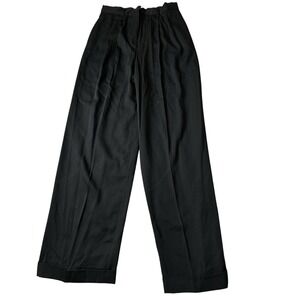 Vtg Mods Int'l Pants Pleated Size 12 Missy Black‎ Wool Bend  90s Y2K Office